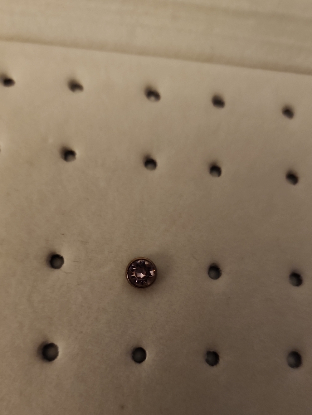 Single Pink Crystal Stud Earring